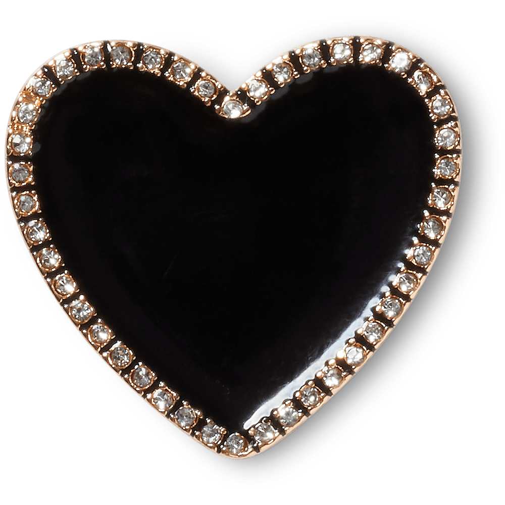 Black Heart with Gold Outline